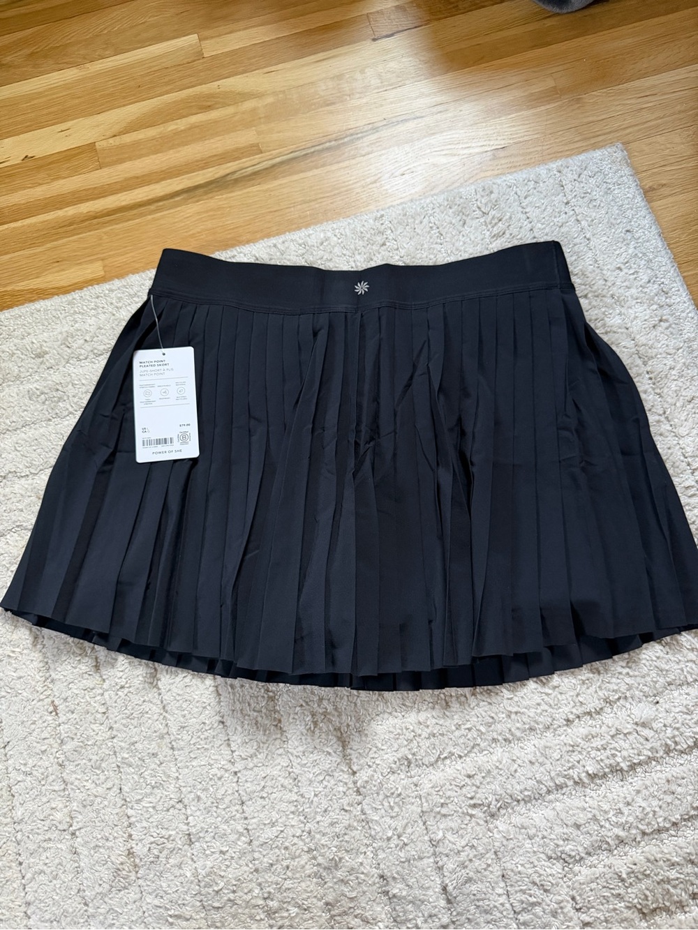 Athleta Black Pleated Mini Skirt